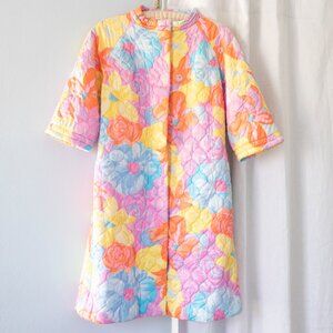 Vanity Fair Painted Floral Quilted House Coat